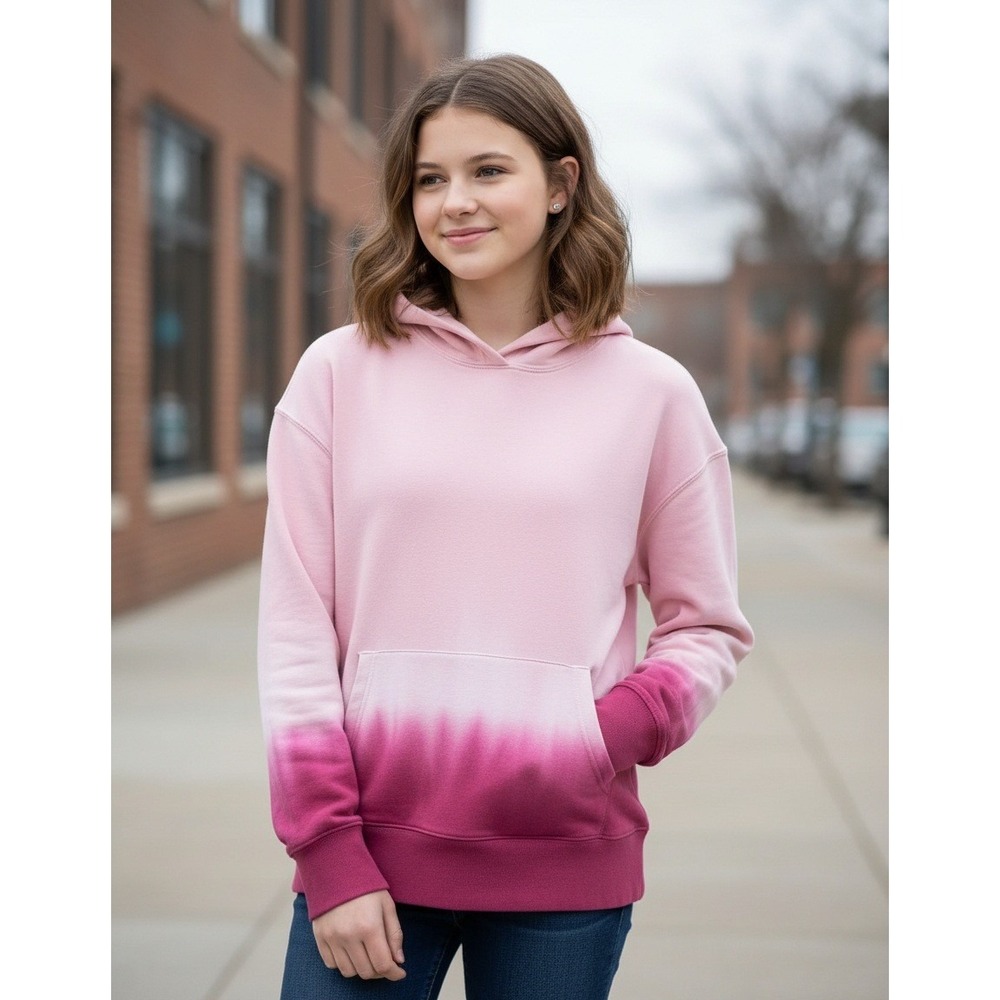 Wildfox Olivia Pink Ombre Dip Dye Pullover Hoodie Sweatshirt XS WLT4858S‎